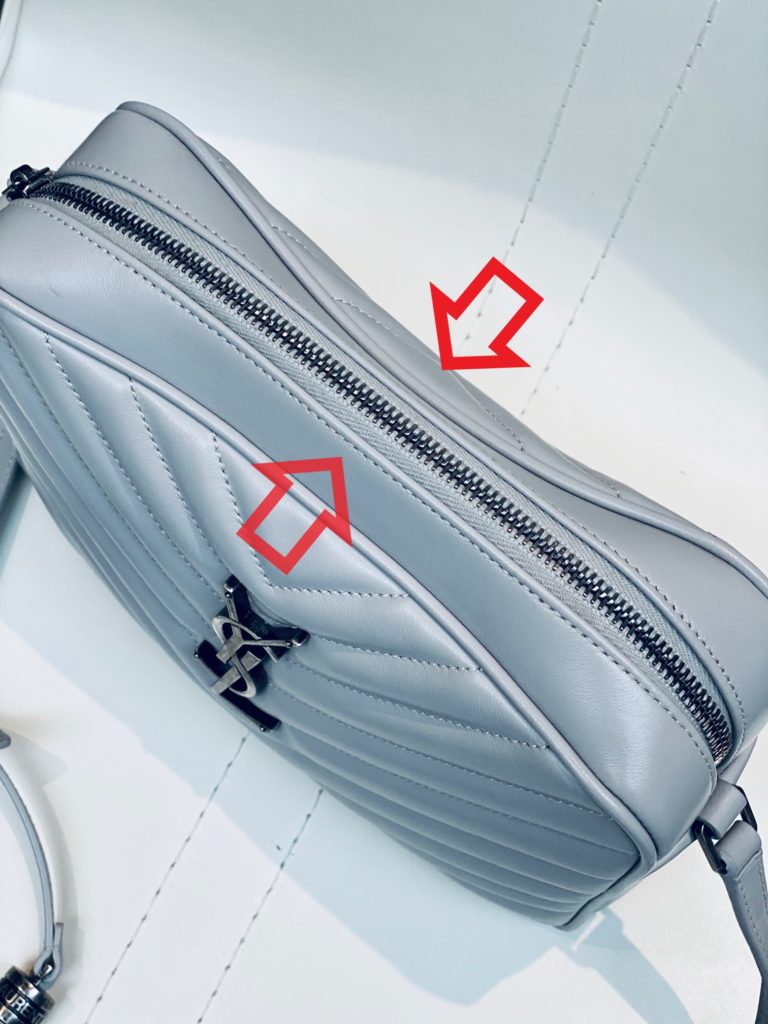 The Lou bag and the bulging zip top view