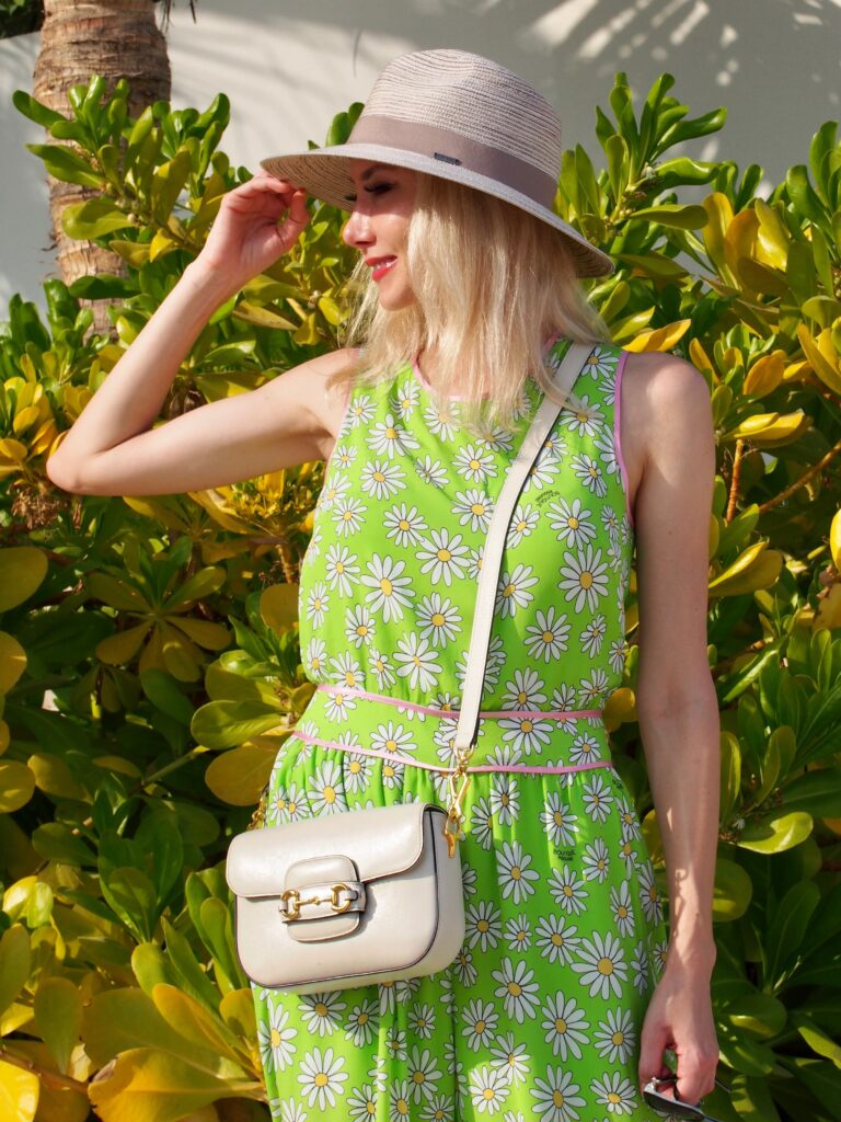 White Mini Gucci Horsebit 1955 bag worn crossbody